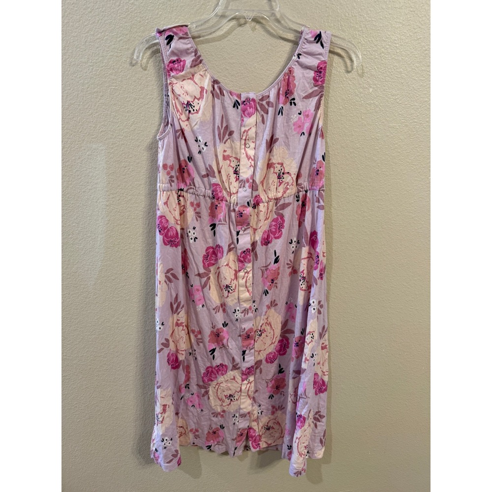 Baby Be Mine Maternity Nursing Nightgown Women SM Pink Floral Excellent Cotton - Picture 7 of 8